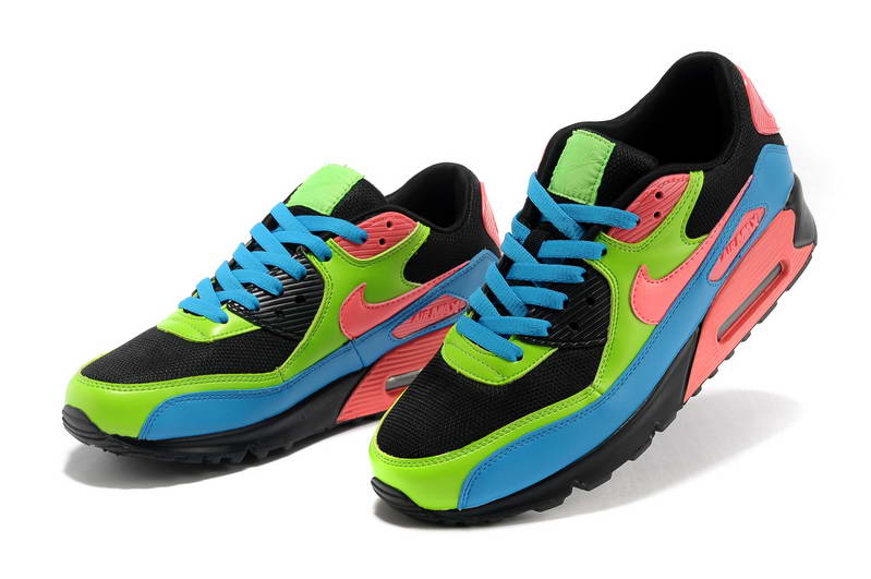 Nike Air Max 90 Mens arc Chaussures Noir Vert Bleu Rose (3)